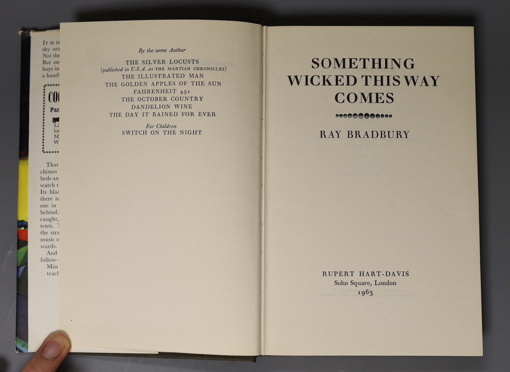 A First Edition 'Something wicked this way comes' by Ray Bradbury